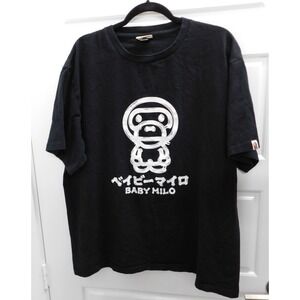 A Bathing Ape BAPE Baby Milo Graphic Tee Black Shirt Size‎ XXL Authentic